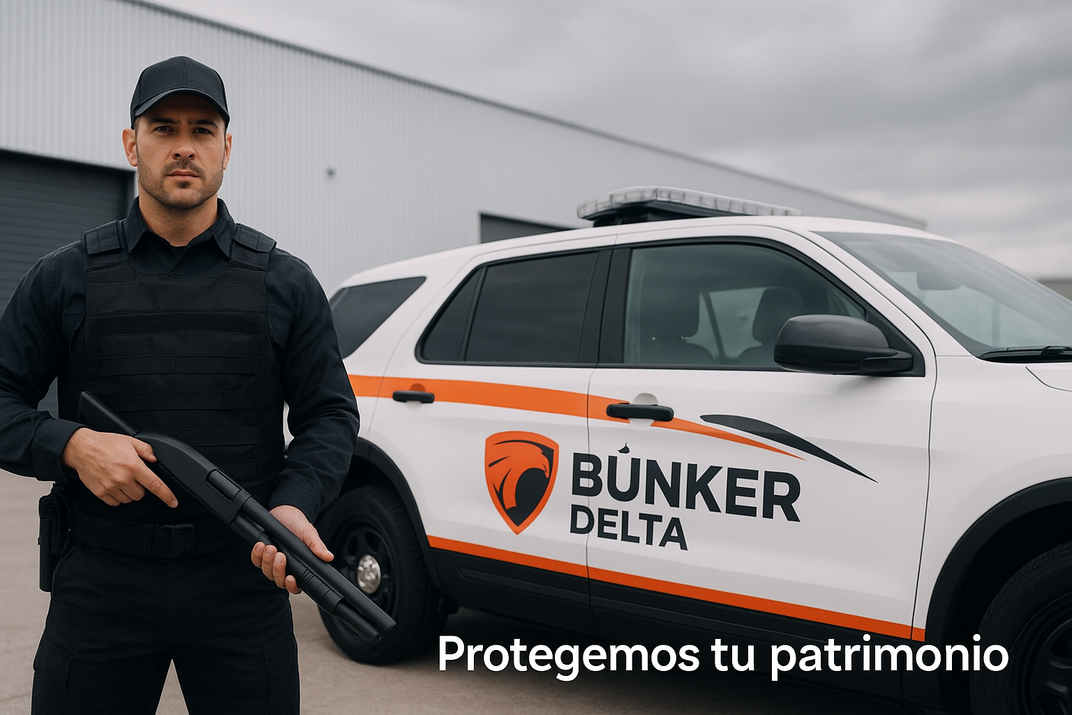 Camión de custodia en carretera